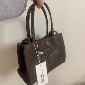Telfar small shopper, chocolate.